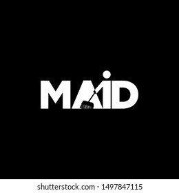 Maid Logo Design Inspiration . Negative Space Maid Logo Template