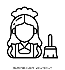 Maid Outline Icon, Vector illustration