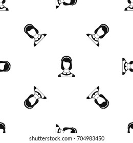 Maid pattern repeat seamless in black color for any design. Vector geometric illustration