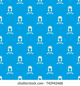 Maid pattern repeat seamless in blue color for any design. Vector geometric illustration