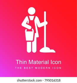 Maid red and pink gradient material white icon minimal design