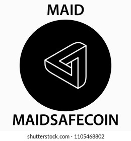 Maid Safe Coin cryptocurrency blockchain icon. Virtual electronic, internet money or cryptocoin symbol, logo
