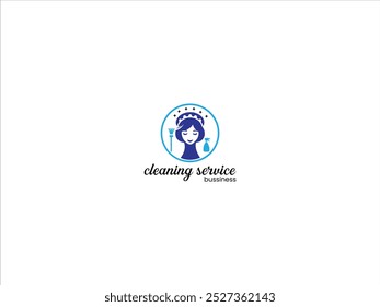 Maid service logo design concept vector illustration