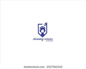 Maid service logo design concept vector illustration