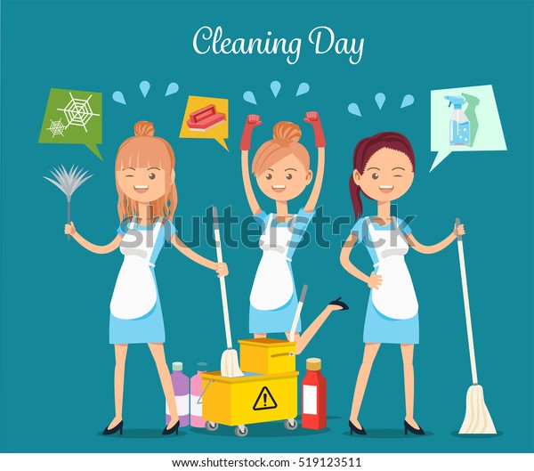 Maid Servicemaintaining Basic Hygienecleaning Service Maid Stock Vector (Royalty Free) 519123511