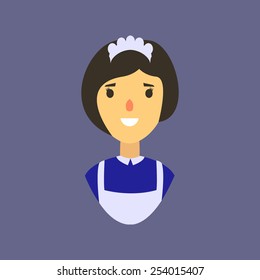 maid in uniform , cartoon vector illustration