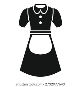Maid uniform icon representing housekeeping, service and restaurant staff