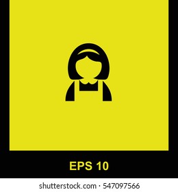 Maid vector black icon. Isolated illustration. Business picture.