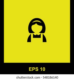 Maid vector black icon. Isolated illustration. Business picture.