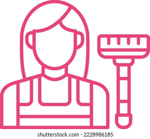 Icono de vector de doncella. Se puede usar para imprimir, móviles y aplicaciones web.