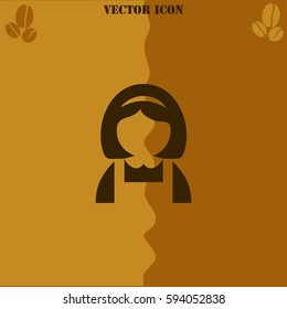Maid vector  icon Coffee symbol background.