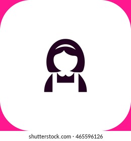 Maid vector icon on white background.