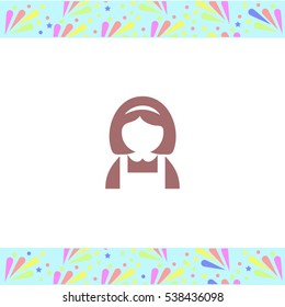 Maid vector icon on white background. Isolated illustration. Business picture.