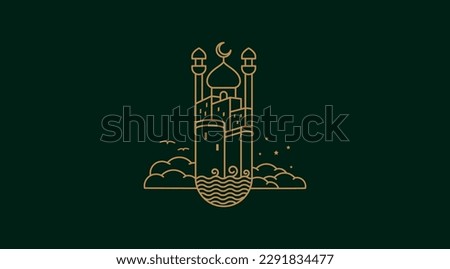 Maiden tower Baku vector logo. Maiden tower Azerbaijan Historical vintage vector logo eps