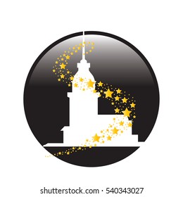 maiden tower vector. istanbul turkey