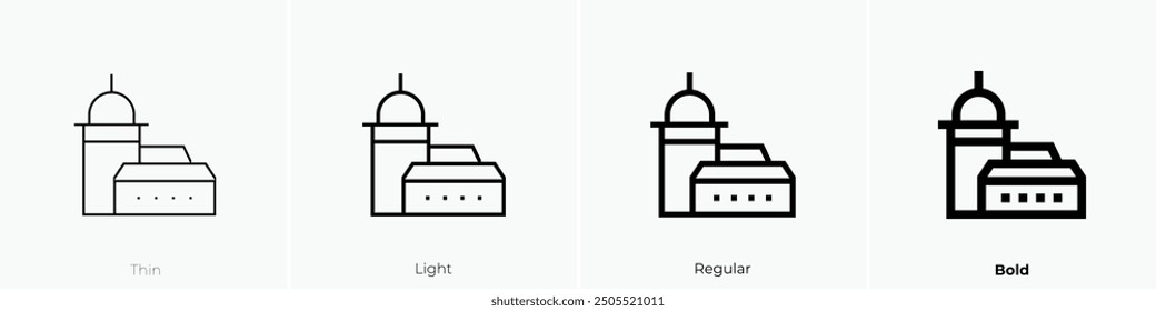 maidens tower icon. Thin, Light Regular And Bold style design isolated on white background