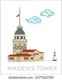 Maiden's Tower in İstanbul Turkey. Kız Kulesi Üsküdar.