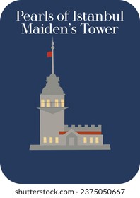 Maiden's Tower Vector Illustarion (Perlen der Istanbuler Serie)