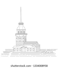 Maiden's Tower vectoral illustration