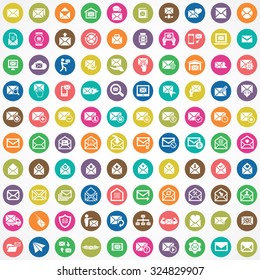mail 100 icons universal set for web and mobile
