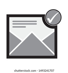 mail accept icon. vector graphics