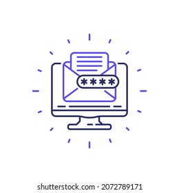 mail access with password line icon