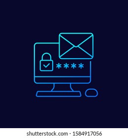 mail access with password thin line icon
