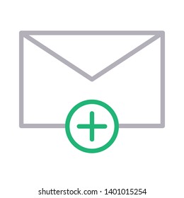 mail add vector color line icon