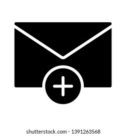 mail add vector glyph icon 