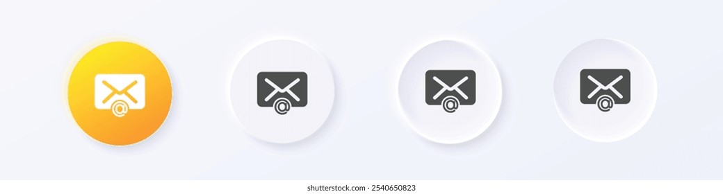 Icono de Dirección de correo. Neumorfismo Vector de diseño de Botón de estilo redondo
