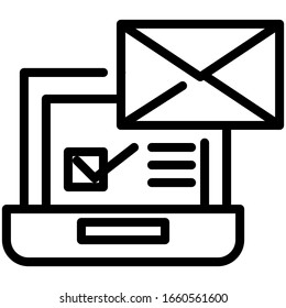 mail adn computer icon line vector