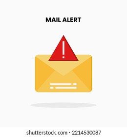 Mail Alert flat icon. Vector illustration on white background.