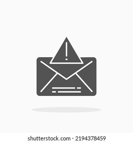 Icono de glifo Alerta de correo. Se puede usar para productos digitales, presentación, diseño de impresión y más.
