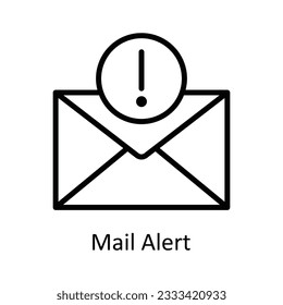 Mail Alert Vector  outline Icon Design illustration. Cyber security  Symbol on White background EPS 10 File