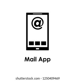 mail app, email, smartphone icon. One of the business collection icons for websites, web design, mobile app