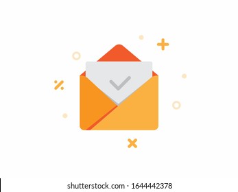 Mail App Icon, Envelope Design Illustration, Editable Iconography