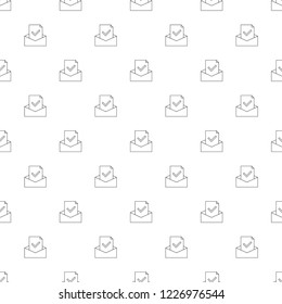Mail approve background from line icon. Linear vector pattern. Vector illustration