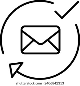 mail Approved Outline vector illustration icon