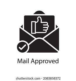 Mail Approved vector Solid Icon Design illustration. Web And Mobile Application Symbol on White background EPS 10 File