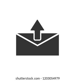 Mail arrow. Icon Flat