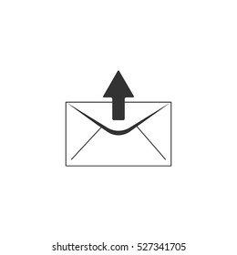 Mail arrow icon flat. Illustration isolated vector sign symbol