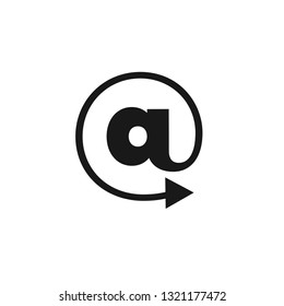 Mail arrow symbol icon vector