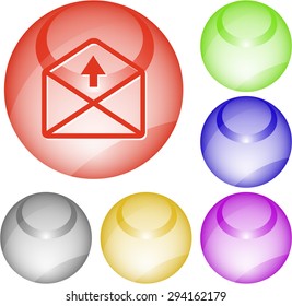 mail up arrow. Vector interface element.