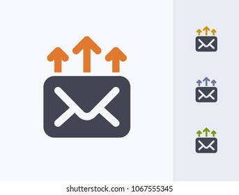 Mail & Up Arrows - Composite Icons. A professional, pixel-aligned icon.