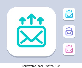 Mail & Up Arrows - Neon Icons. A professional, pixel-aligned icon.