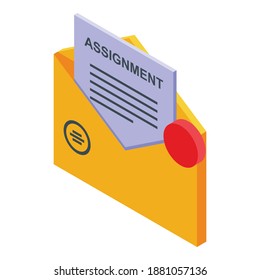 Mail assignment icon. Isometric of mail assignment vector icon for web design isolated on white background