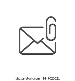 Mail attachment line outline icon