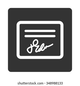 Mail Attachment vector icon. Style is flat rounded square button, white and gray colors, white background.