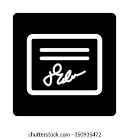Mail Attachment vector icon. Style is flat rounded square button, white and black colors, white background.
