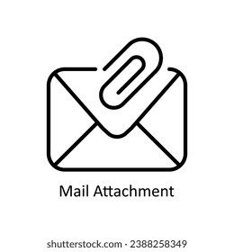 Mail Attachment Vektorgrafik Symbol Design Illustration. Geschäfts- und Verwaltungssymbol auf weißem Hintergrund - EPS10-Datei